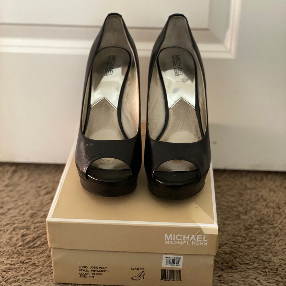Michael Kors black heels - peep toe